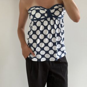 Polka dot strapless top