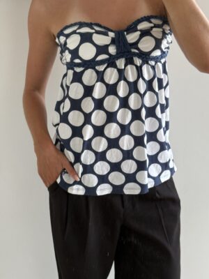 Polka dot strapless top